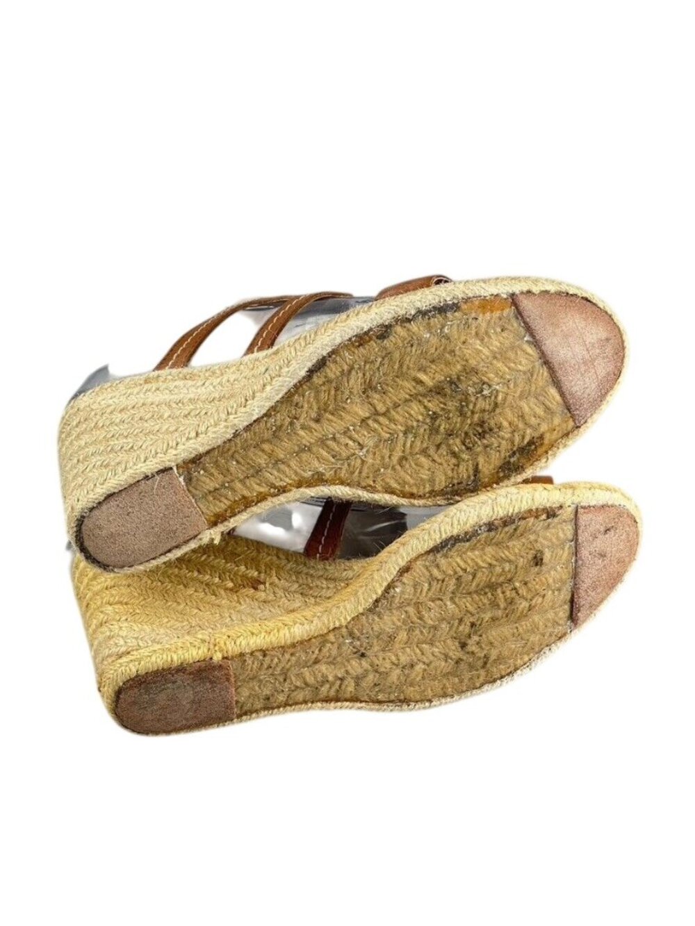 Lauren Ralph Lauren Womens Tan Leather Espadrille Wedge Sandals Size 8B - Picture 7 of 13